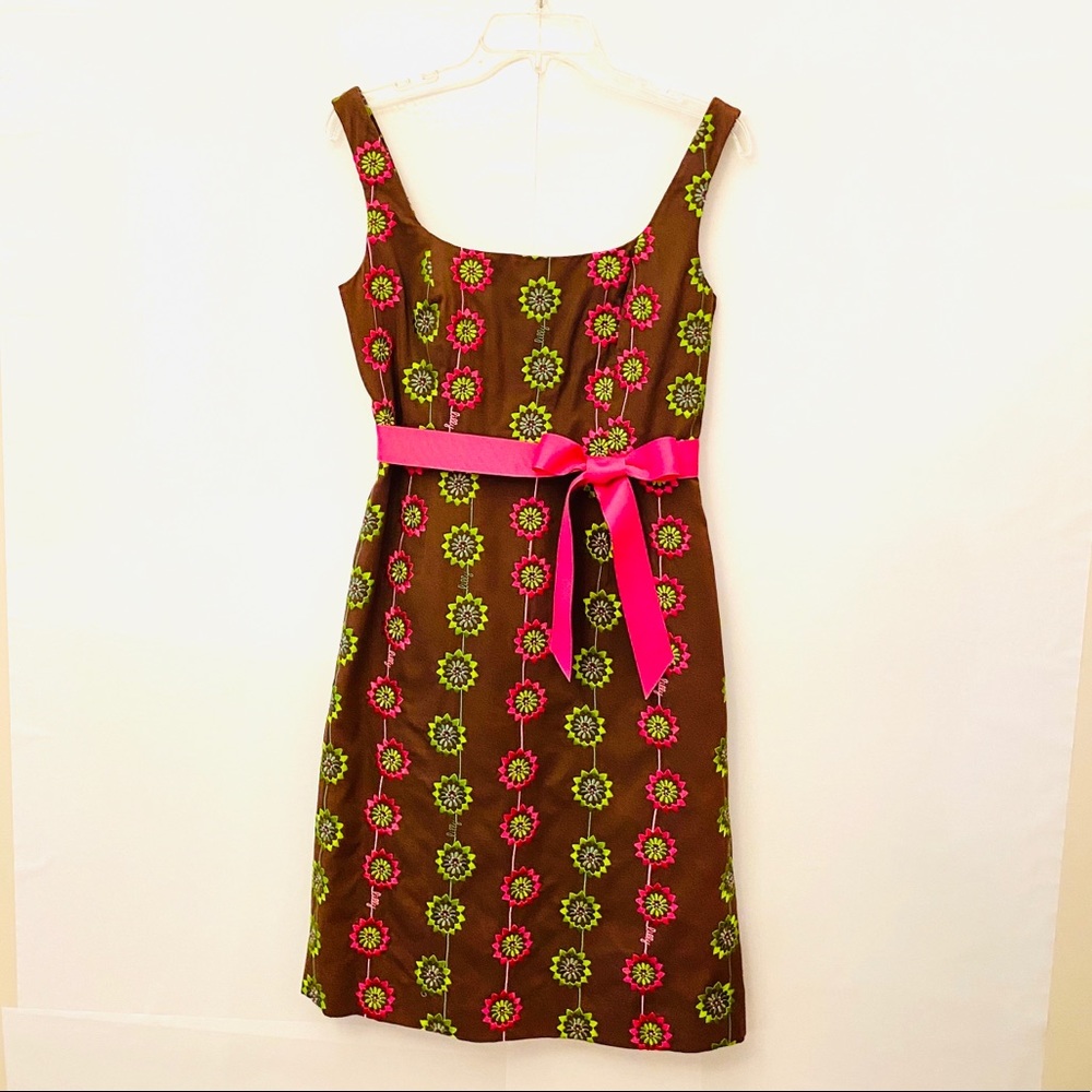 Lilly Pulitzer Vintage embroidered dress 6 RARE